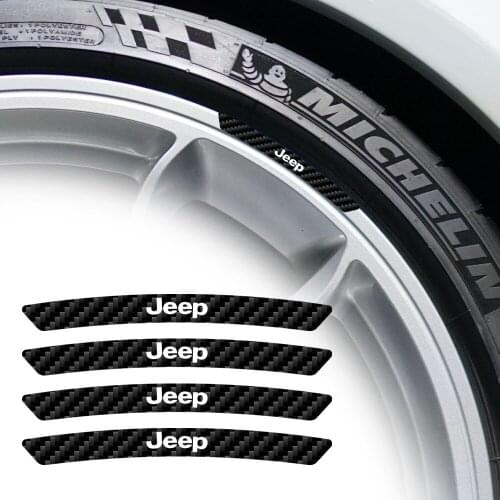 4PCS Car Decal Sticker Wheels Rims Racing Car Sticker Performance reflective strip For JEEP Renegade Patriot BMW e46 e90 e60 e39