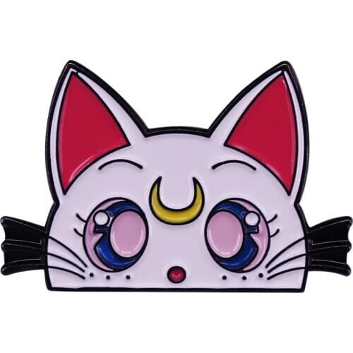 Artemis White kitty pin Pretty Guardian Magical girl Japan Anime Manga brooch