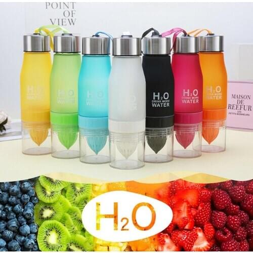 650ml H2O Lemon Juice Water Bottle Fruit Infuser Drinkware Sport Shaker Cute Water Drinking Bottles BPA Free Tomato Waterbottle