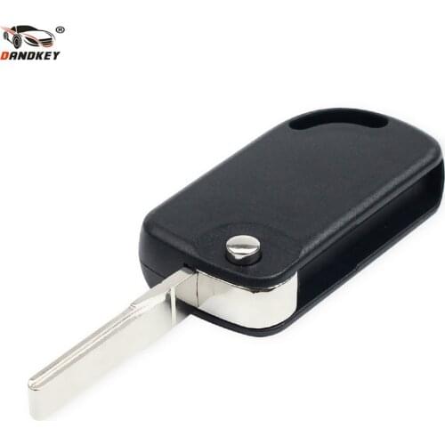 Dandkey Replacement Folding Flip Remote Key Shell Case Fit For VW Volksvagen Uncut HU66 Blank Blade No Button For Brazil Mark