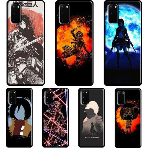 Mikasa Ackerman Attack on Titan Anime Case For Samsung Galaxy S8 S9 S10 Plus S20 FE S21 Ultra Note 20 Note 10 Plus Soft Cover