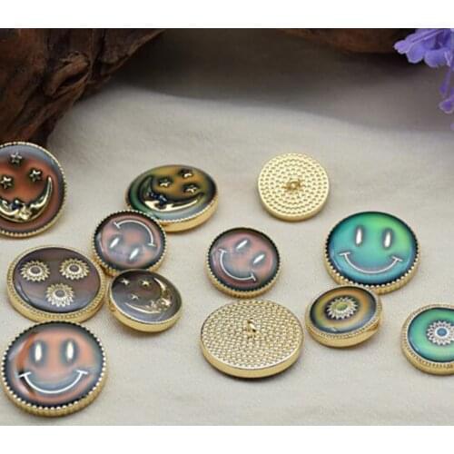 Zinc Alloy Enamel Charms Stars Moon Buttons For DIY Jewelry Making Finding Accessories