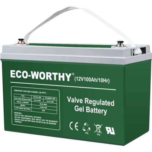 ECO-WORTHY 12V 100AH Sealed Lead Acid Solar Power Deep Cycle Battery for Charging Power