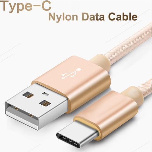 Aluminum Nylon USB Type C Fast Charger Cable for Meizu Pro 7 6S 6 5 MX6 Data Sync Charging for Xiaomi Mi5 Mi A1 5X Mix 4C 4S 1M