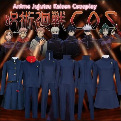 Jujutsu Kaisen Cosplay Costume Yuji Itadori Kugisaki Nobara Gojo Satoru Uniforms Suit Fushiguro Megumi Anime Costumes wig