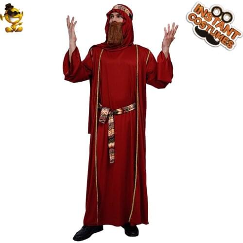 Adults Arab Costume Role Play Red Arabian Prince Outfits Halloween Cosplay Costumes for Men Female