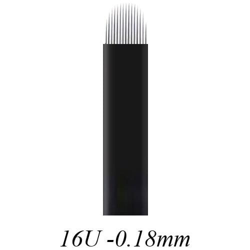 Laminas Tebori Microblading U Flex 0,18mm Black Nano 50 Unid 12/14/16/18/21U Shape For Permanent Makeup Manual Toberi Pen
