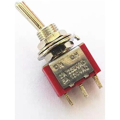 5pcs Red Mini MTS-102 3-Pin SPDT ON-ON 5A 120VAC Miniature Toggle Switches