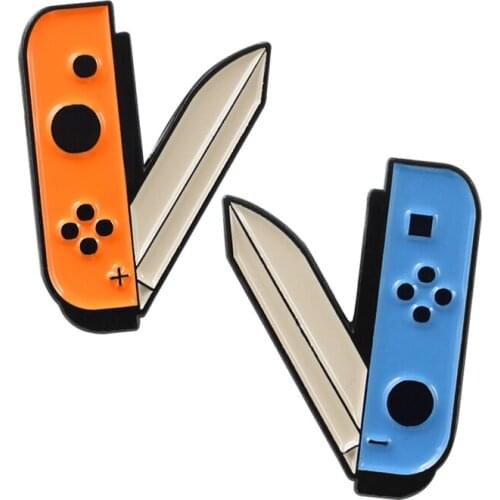 Cartoon Game Dagger Metal Enamel Brooch Pocket Game Handle Switch Badge Pin Unique Trendy Costume Backpack Jewelry Gift Friends