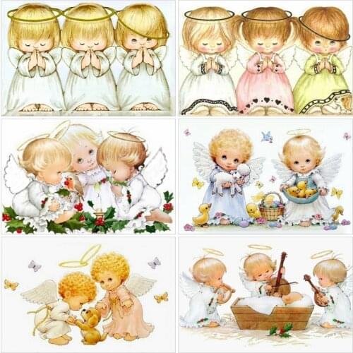 MUXUN 5D Diamond Painting Cartoon Angel Wall Art Christmas Diamond Embroidery Mosaic Embroidery Full Square Home Decoration Gift
