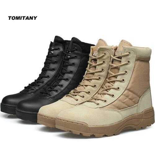 Outdoor Tactical Military Combat Boots Men Breathable Canvas Climbing Trekking Mountain Sneakers Shoe Man Hiking Hunting Shoes