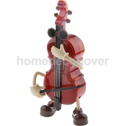 Cute Swing Guy Windup Cello Music Box Musical Toy Table Ornament Kids Birthday Gift