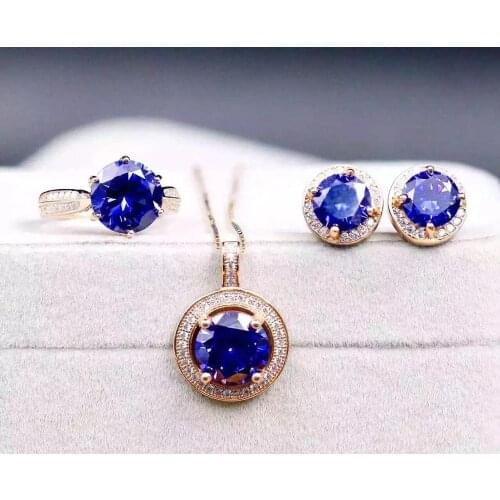 New Arrival Real and Natural Kyanite Jewelry set 925 sterling silver 1pc Ring,1pc Pendant,2pcs Earring