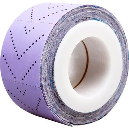 Rectangular hand torn sandpaper roll emery cloth roll hand sanding board hand planing three-in-one dry sanding purple 70mm/12M