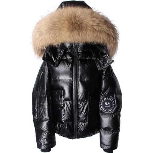 Maomaokong2021 winter Real fox fur collar waterproof duck down padded down jacket fashion warm big fur collar womens coat