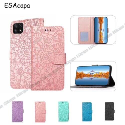 Embossed Flip Wallet Phone Case For Samsung M32 A82 A22 5G 4G S21 FE Leather Card Holder Anti-fall Cover For Galaxy Quantum 2