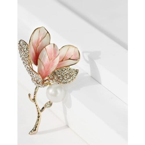 Luxury kapok Flower Brooch girls coat Pink flowers pin cardigan coat accessories