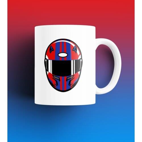 Helmet Patterned, Printed White Cup Cup, Porcelain Raw Material, Handle, Gift Product, quality Mug and Printing