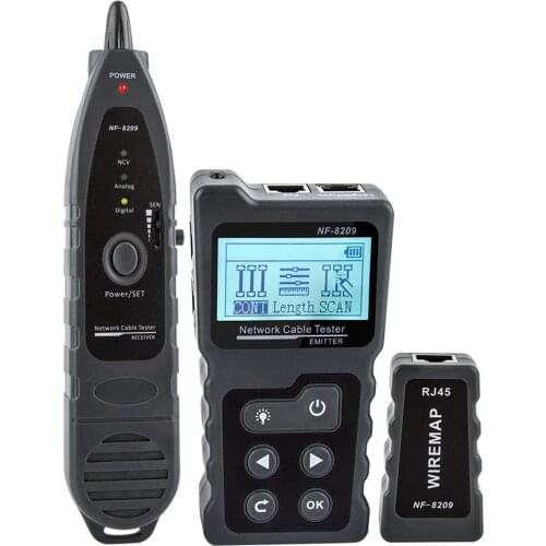 Multi-functional LCD Network Cable Tester Wire Tracker PoE Checker Inline PoE Voltage and Current Tester Cable Tester Illuminate