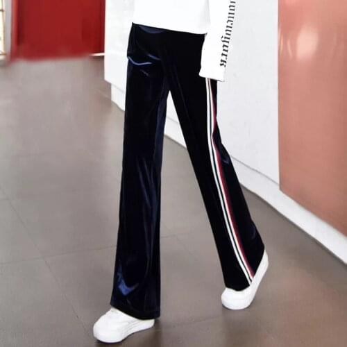 Wide Leg Velour Maternity Pants Elastic Waist Belly Pants Clothes for Pregnant Women Autumn Winter Casual Sports Pregnancy
