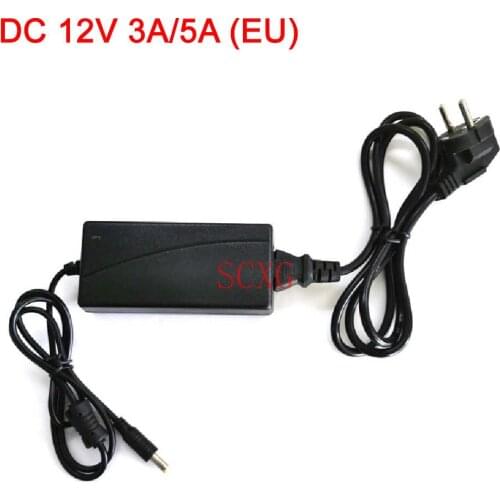 US/UK/EU plug cord DC 12V 3A or 5A with short circuit automatic protection LCD panel standard power adapter for controller board