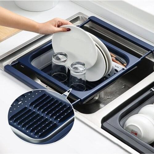 Foldable Dish Rack Kitchen Storage Holder Drainer Basket Tableware Plate Portable Drying Rack Home Shelf Dinnerware Organizer