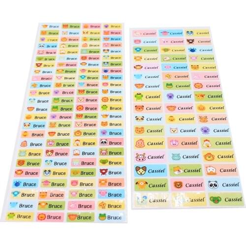 Fashion Cartoon Pattern Custom Name Stickers Waterproof Tags Labels For Children Personal Scrapbook School Stationery