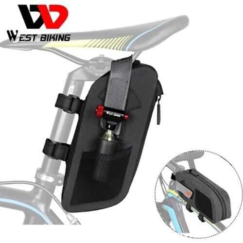 WEST BIKING Bike Saddle Bag Rainproof Multifunctional Front Frame MTB Road Bicycle Bag Reflective Pannier Cycling Accessories