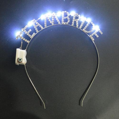 LED Blinking Bride To Be Bridesmaid Tiara Crown Headband Wedding Engagement Hen Party Wedding Glow Party Supplies Decor