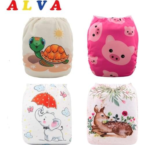 U Pick ALVABABY 2021 Most Popular Digital Position Baby Cloth Diaper with Microfiber Insert