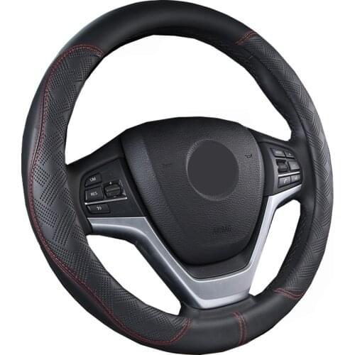 Universal Wrap Car Steering Wheel Cover M Size For 14.57" (37CM) to 14.96" (38CM) Steering-Wheel Protector Non-slip Hand Bar