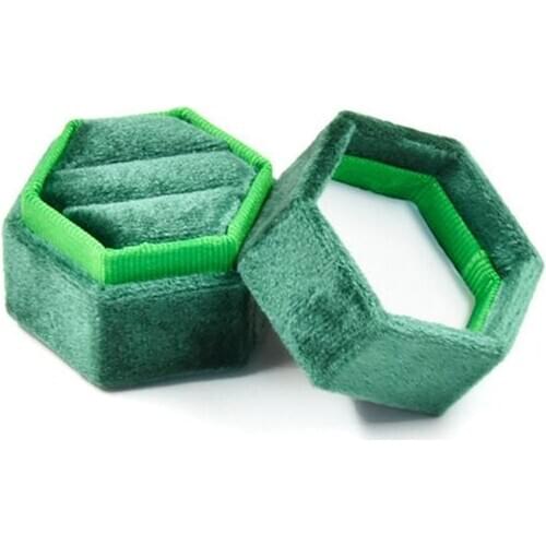 Double Slots Vintage Velvet Ring Box Shooting Props Wedding Supplies Jewelry Organizer Gift