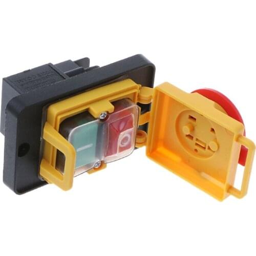 KJD12 250V 4Pin Waterproof Magnetic Start Stop No Volt Release Pushbutton Switch