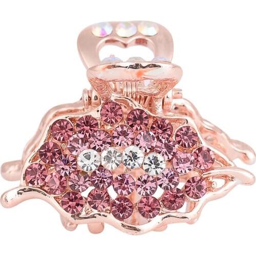 EASYA Minimalist Fashion Hair Accessories Ornaments Sexy Crystal Lips Hair Claws Popular Leaves Crab Hair Clips For Women Girls