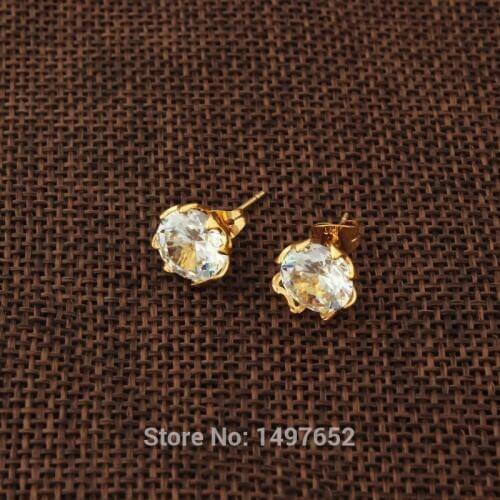 2017 New Fashion Ethiopian Desigh Earrings Gold Color Big Delicacy Rhinestone Stud Earrings for Women Wholesale