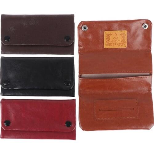 1PC PU Leather Tobacco Bag Portable Cigarette Rolling Pipe Tobacco Pouch Case Wallet Tip Paper Holder Smoking Accessories