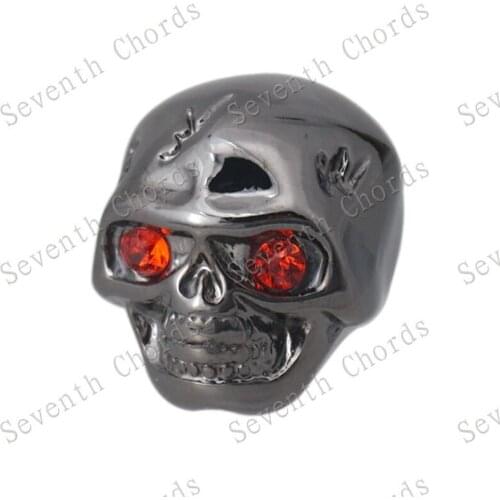 2 X Metal Skull Head Volume Tone Control Knobs for Electric Guitar Bass Replacement Parts