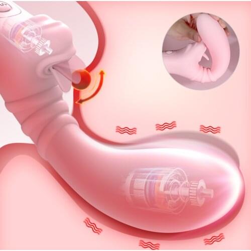 10 Frequency Wiggle Dildo Vibrator Clitoris Tongue Licking Massager G-Spot Vaginal Stimulator Sex Machine Adult Toys for Couple