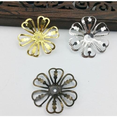 20pcs 28mm Filigree Wraps Metal Charms For Embellishment Scrapbook DIY Jewelry Metal Craft cosplay accessories