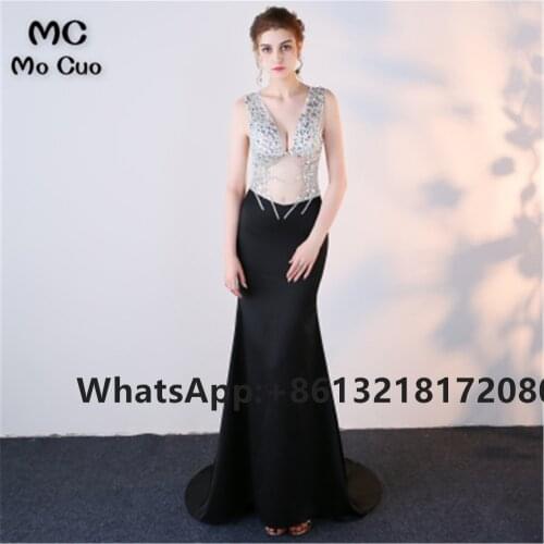 2021 Luxuries Mermaid Evening Prom Dresses 2021 Long Illusion Top Beaded Crystals Tulle Evening Gowns