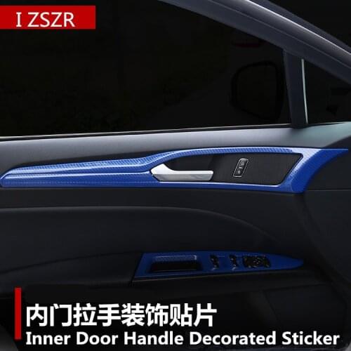 3D / 5D Carbon Fibre Interior Door Handle Decorated Sticker For Ford Mondeo 2013-2017 Z2EA273