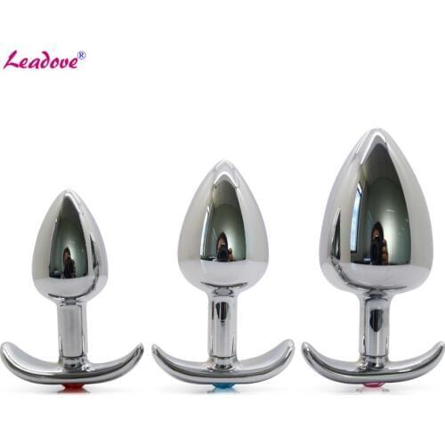 50pcs/lot Stainless Steel Crystal Anchor Anal Plug 6 Color Jeweled Butt Plug Boot Beads Metal Anal Sex Toys for Women Men