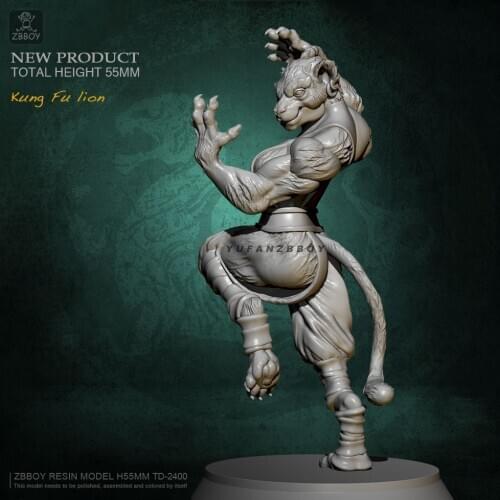 55MM Resin model kits Wugong Lion model self-assembled TD-2400