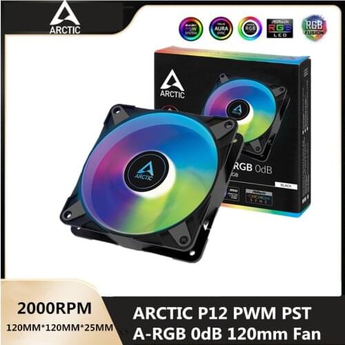 ARCTIC P12 PWM PST A-RGB 0dB Fan,Semi-Passive A-RGB 120mm CPU Fan With Digital,12cm RGB Case Fan 5V 3PIN FDB PWM 2000RPM Mute