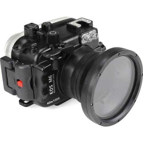 SeaFrogs 40m/130ft Underwater Diving Camera Housing Case For Canon EOS M6 (18-55MM) Waterproof Camera Bags Case For Canon EOS M6