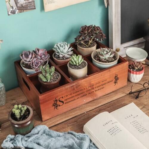 Retro Wooden Storage Box Simple Sundries Tray Rectangular Living Room Coffee Table Key Storages Trays Perfume Cosmetics Shelves