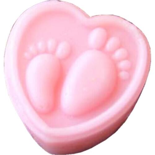 Baby Foot Design Soap Molds FDA Mousse Cake Chocolate Mould Handmade Silicone Mold for Soap Wax Decorating Crafts
