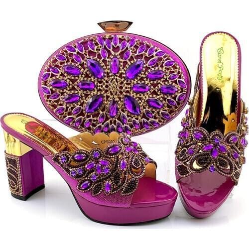 Doershow nice Italian Shoes and Bag Set African Wedding Shoe and Bag set Italy Shoe and Handbag Summer Set Women!HKV1-9