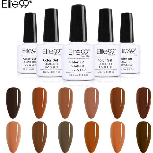Elite99 10ml Coffee Brown Color Gel Polish Soak Off UV Nail Varnish For Manicure Gel Lacquer Semi Permanent Gel Paint Nail Art