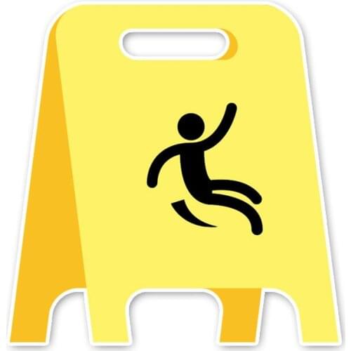 Hot Sell Warning Sign Caution! Wet Floor Car Sticker Vinyl Car Window Accessories Decorative Waterproof PVC Apply To Car Window